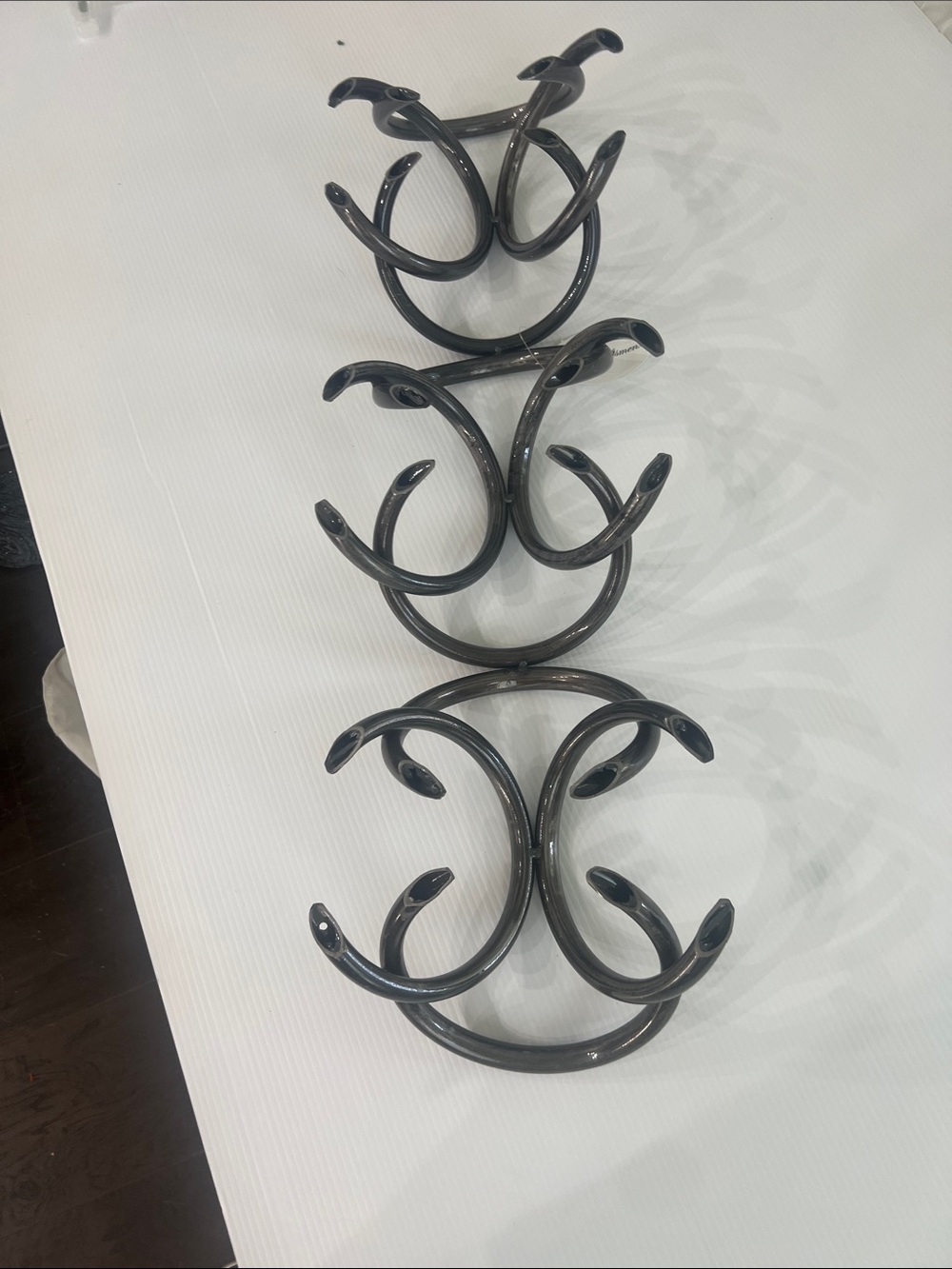 Decorative Metal Wall wine rack horns Hook Rack in gray